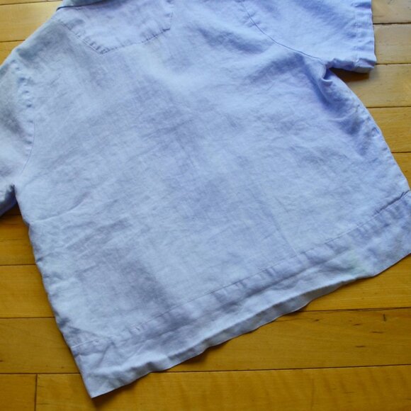 Quince 100% Linen Boxy Oversized Button Up Shirt Light Blue Size M - Picture 11 of 11